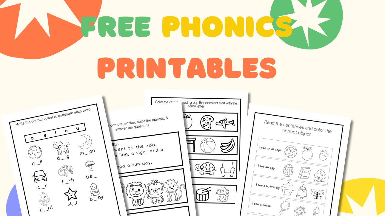 Free Phonics Printables for Toddlers