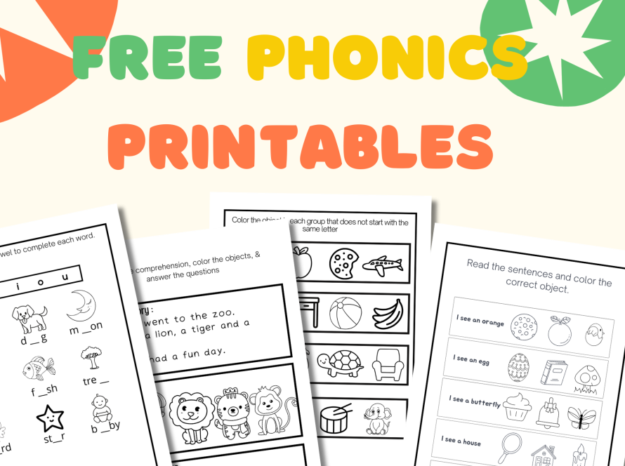 Free Phonics Printables for Toddlers